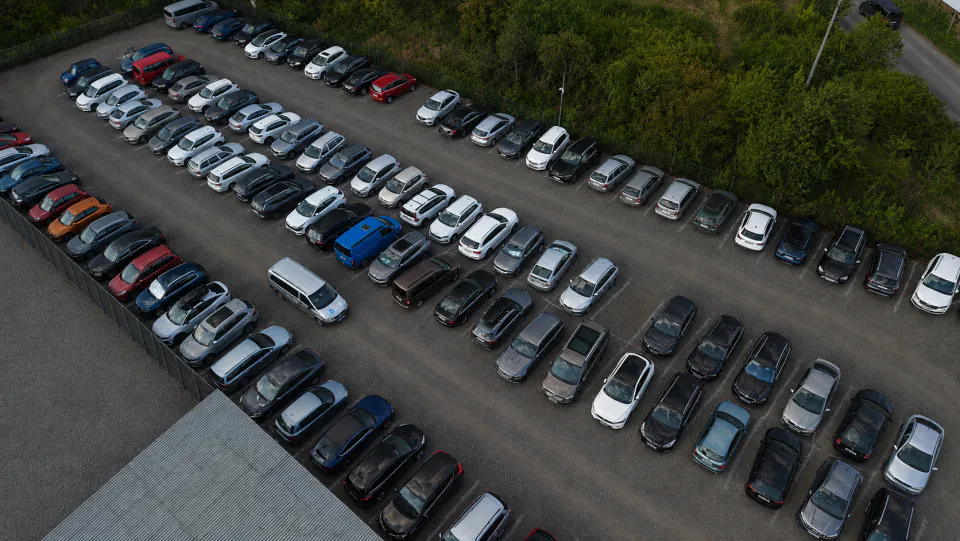 Aerial view of the car park · Horoměřice